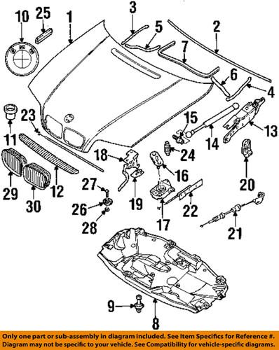 Bmw oem 51238218859 hood release cable-release cable