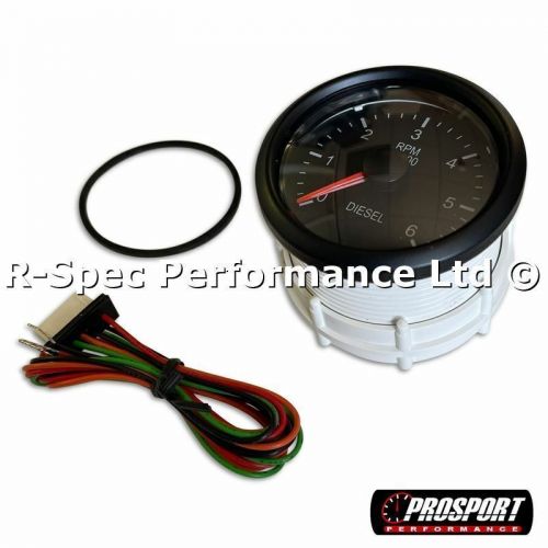 52mm deluxe traditional white diesel rev counter (0-6000 rpm) td tdi tacho meter