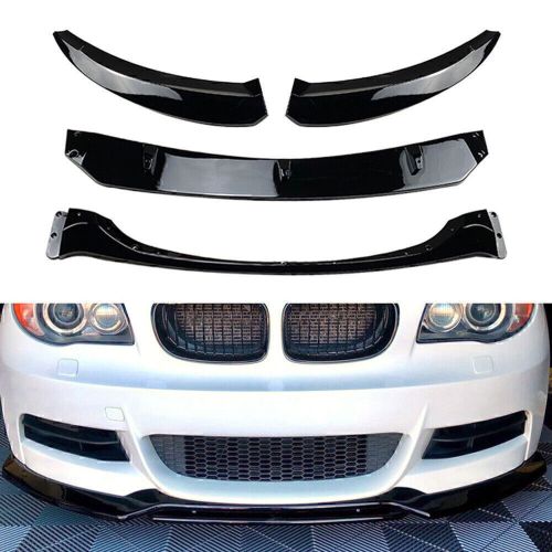 Car front bumper lip splitter for bmw 1 series e82 e88 2007-2010 glossy black