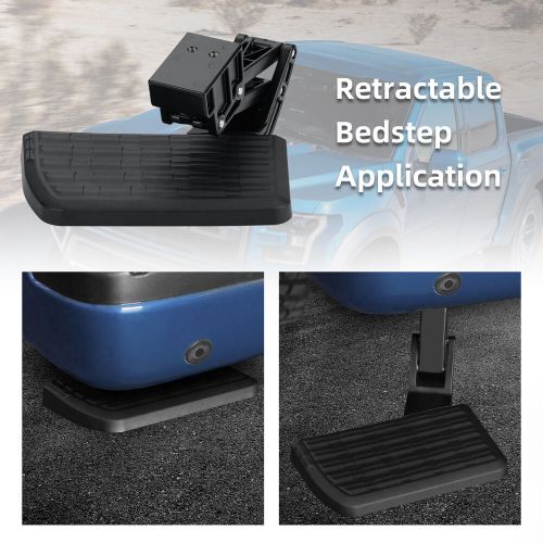 Retractable truck bed step for 2015-2020 ford f-150 75312-01a rear bumper step