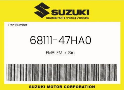 Suzuki genuine  emblem in.sin. - 68111-47ha0