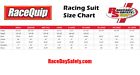 Racequip chevron-5 sfi-5 racing suits red/black size medium and size medium/tall