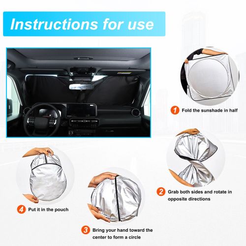 Front windshield sunshade uv block visor cover for toyota land cruiser lc250 24+