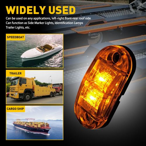 Amber led side marker lights 20x oval 2.5&#034; for truck trailer rv clearancelight