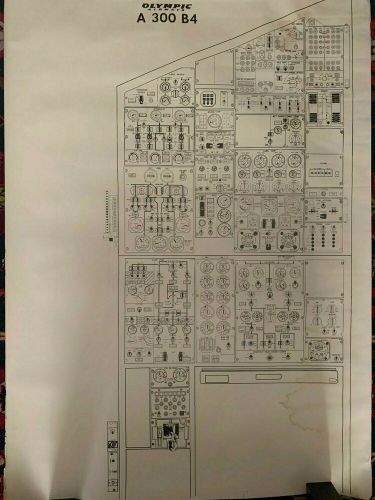 Airbus a300 b4 cockpit plans olympic airways vintage drawings posters 70cm x 100