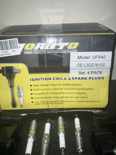 4 ignition coils uf540 l3g218100, 4 iridium plugs compatible w/ mazda