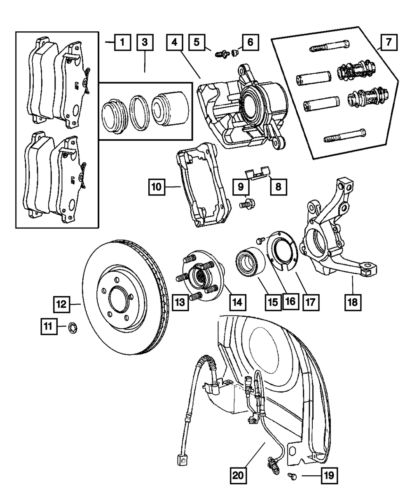 Genuine mopar disc brake caliper left 5189294aa