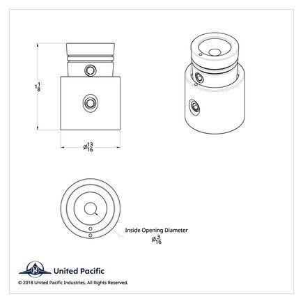 United pacific 21785-2 radio knob   c.b. on/off/volume/squelch knob, indented