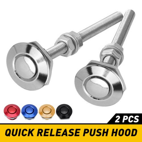 Push Button Quick Release Hood Bonnet Pins Lock Clip Car Bumper Latch Kit Silver, US $10.99, image 4