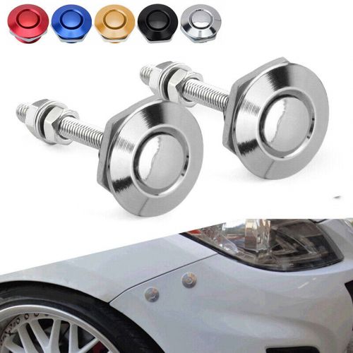 Push Button Quick Release Hood Bonnet Pins Lock Clip Car Bumper Latch Kit Silver, US $10.99, image 6