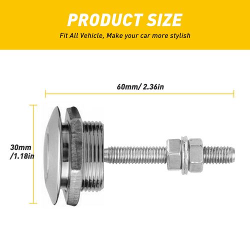 Push Button Quick Release Hood Bonnet Pins Lock Clip Car Bumper Latch Kit Silver, US $10.99, image 10