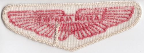 Aston martin wings logo original period cloth sew race suit patch red