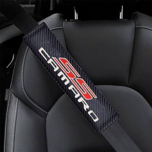 2pcs carbon fiber camaro ss seat belt cover car seat belt cover shoulder pad