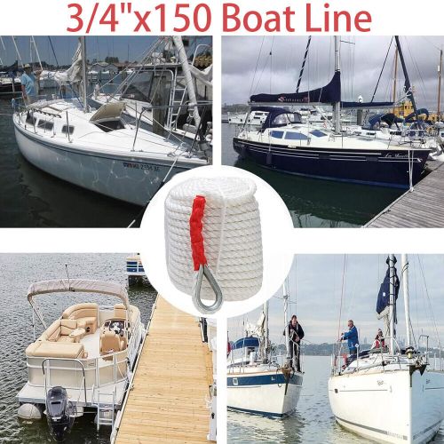 Twisted three strand nylon anchor rope boat w/ thimble mooring line 12592lb us