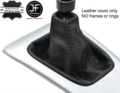 Black stitch top grain genuine leather gear gaiter for saab 93 9-3 2003-2012-