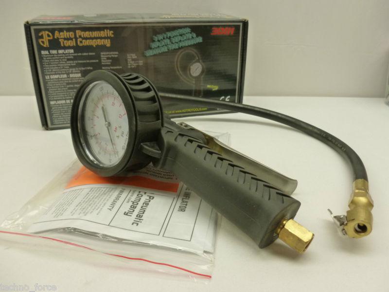 Astro pneumatic 3081 dial gauge tire inflator black  (tn)