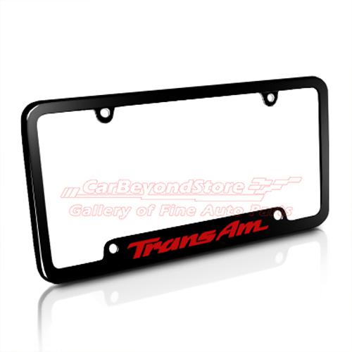 Pontiac red trans-am black metal license plate frame, 5 yrs warranty + free gift