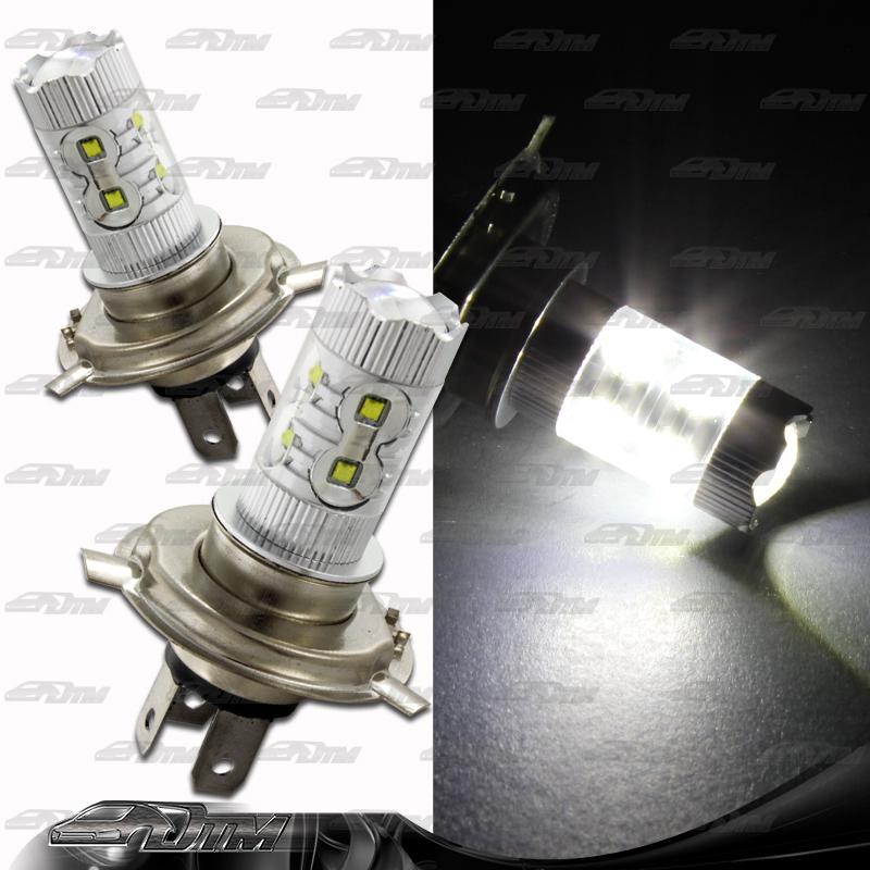 1x pair toyota suzuki volkswagen h4 9003 hb2 50 watt 10led white projector bulbs