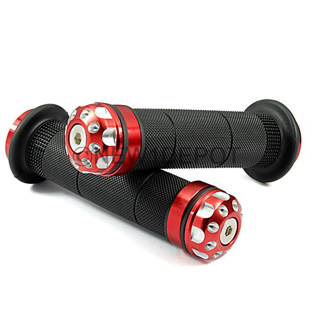 7/8" chrome red motorcycle durable gel rubber handlebar grips fit for suzuki ktm