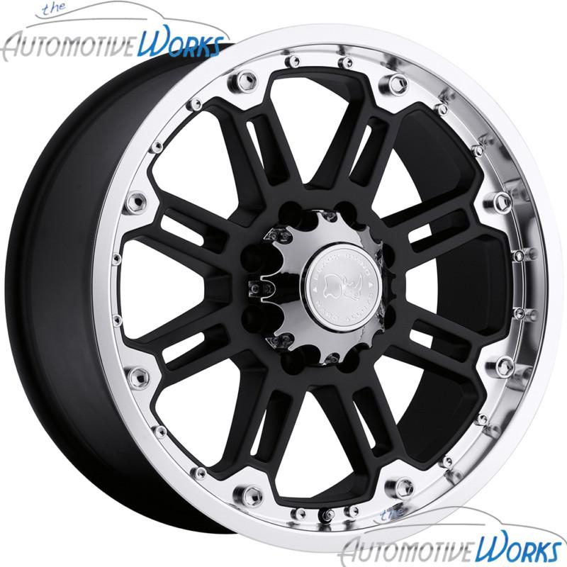 18x9 black rhino rockwell 8x170 -12mm gloss black machined rims wheels inch 18"