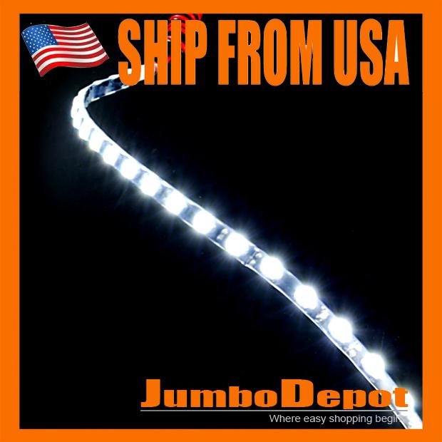 Us universal taillight head light decor 45 smd led white light strip indicator