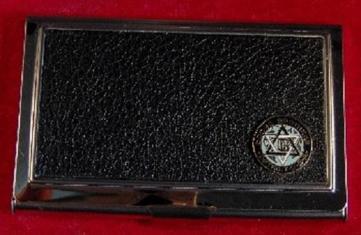 Dodge brothers - stainless steel & leather business card case