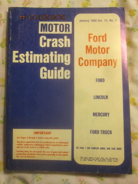 1974-1980 ford mustang 1980 motor crash estimating guide ford lincoln mercury 