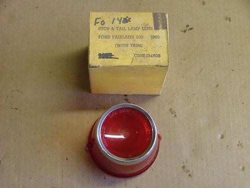 1963 ford fairlane deluxe rear lamp lens nos-r