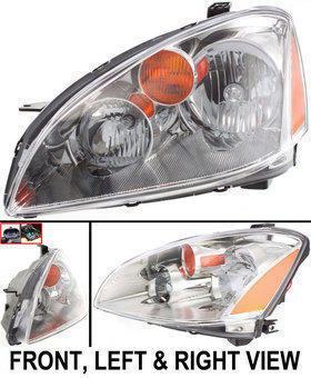 Clear lens new head lamp with bulbs left hand halogen lh driver side ni2502142