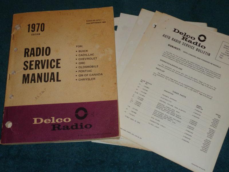 1970 chevy olds pontiac buick cadillac+ radio shop manual / original delco book