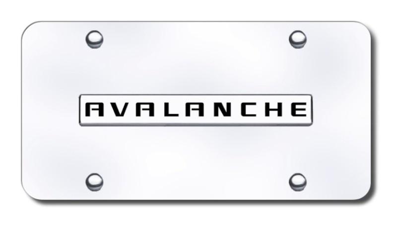 Gm avalanche name chrome on chrome license plate made in usa genuine