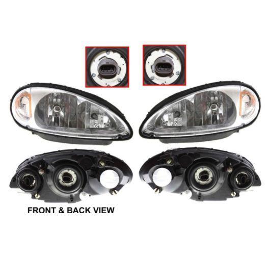 01-05 chrysler pt cruiser headlights headlamps left lh & right rh pair set