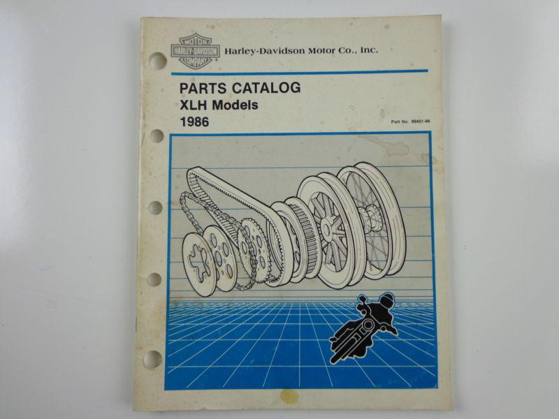 Harley davidson 1986 sportster xlh models parts catalog 99451-86 #2