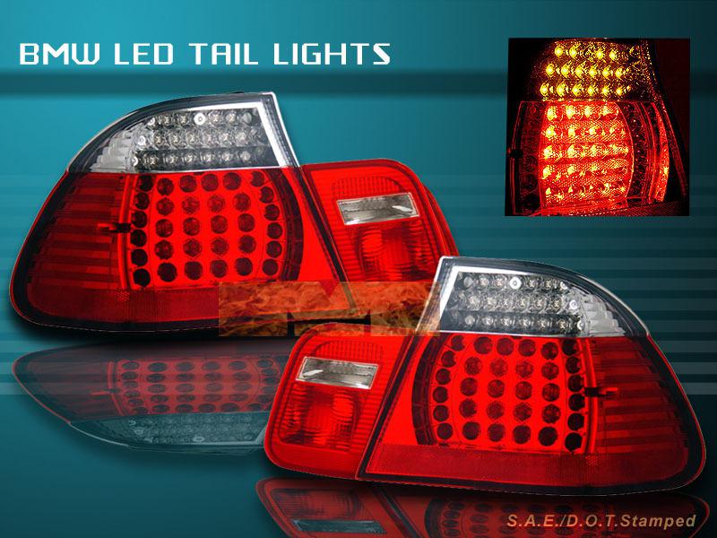 1999-2003 bmw e46 330 328 325 tail lights led r/c 2dr 00