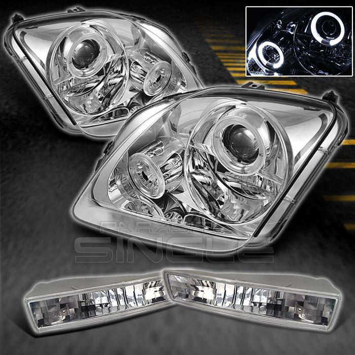 97-01 honda prelude halo projector headlights+clear bumper signal parking lights