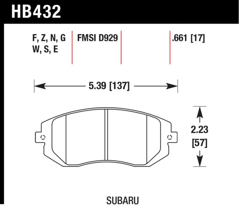 Hawk performance hb432z.661 disc brake pad