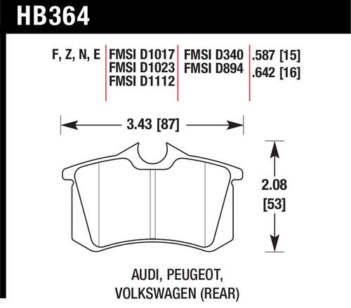 Hawk performance hb364f.587 disc brake pad