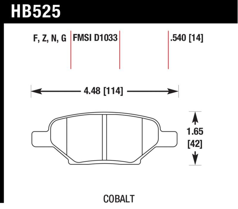 Hawk performance hb525f.540 disc brake pad