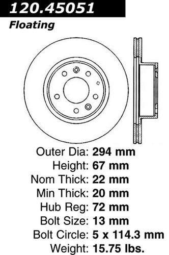 Centric-power slot 126.45051sr stoptech sport rotors 93-95 rx-7