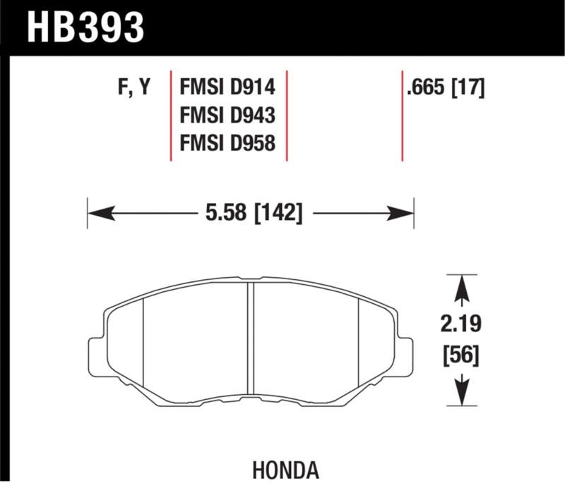 Hawk performance hb393y.665 disc brake pad