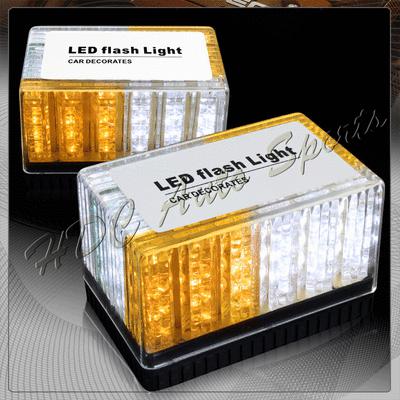 White&amber 48 led truck magnetic base emergency hazard warning strobe light