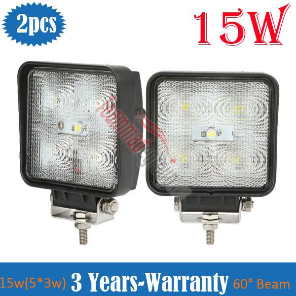 2x 15w 5x3w 12v 24v led work lamp light ip67 white truck trailer off road boat c