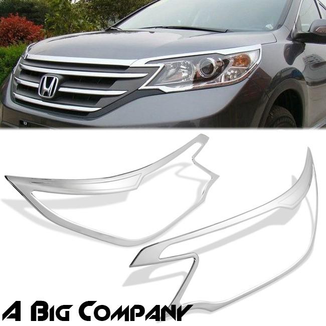 Abs mirror chrome plated front headlight cover moulding trim 12 2013 honda cr-v