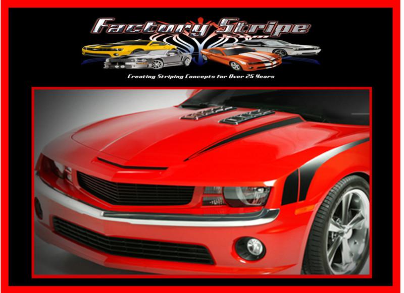 Hood spear stripes chevy camaro 2010 2011 2012 2013 decals 3m vinyl