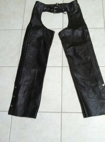 American top leather womens biker motorcycle chap style pants sz 3xs