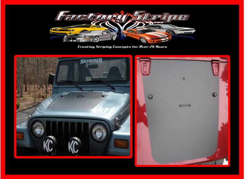 1997-2006 jeep tj hood blackout panel decals vinyl stripes factory stripe