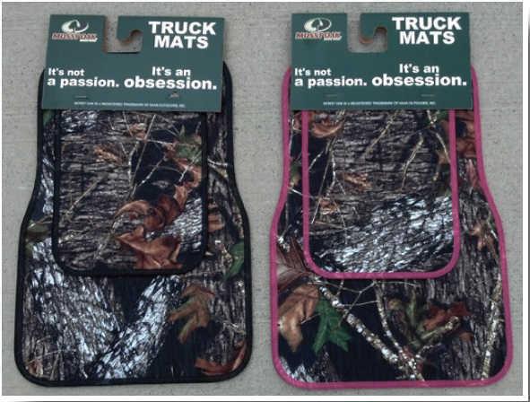 Camo floor mats – mossy oak break up (shown) or realtree ap – pink trim