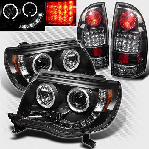 05-11 toyota tacoma halo led projector headlights+led tail lamp head lights set