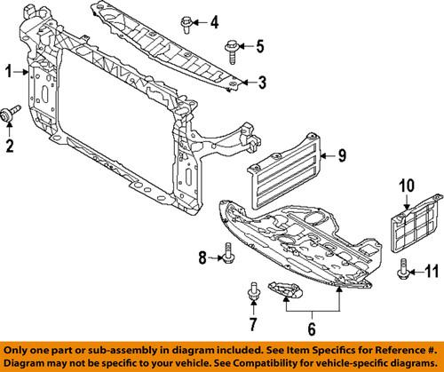 Kia oem 641013w000 radiator support