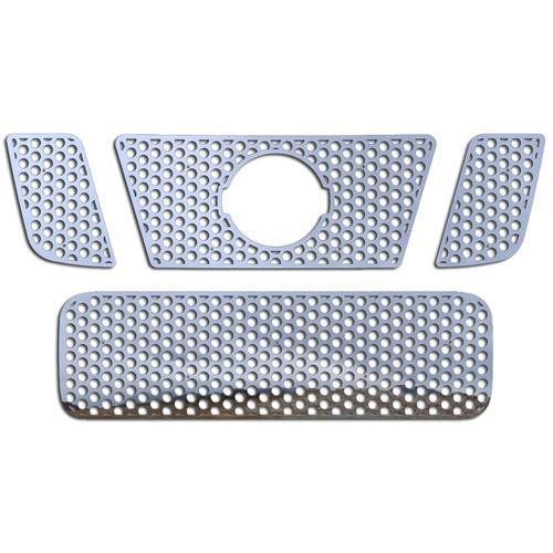 Nissan titan 08-12 circle punch polished stainless grill insert aftermarket trim